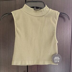 Sleek Olive Mock Neck Crop Top